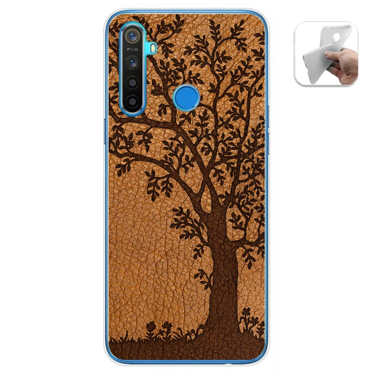Funda Gel Tpu para Realme 5 / 5s / 5i / 6i diseño Cuero 03 Dibujos
