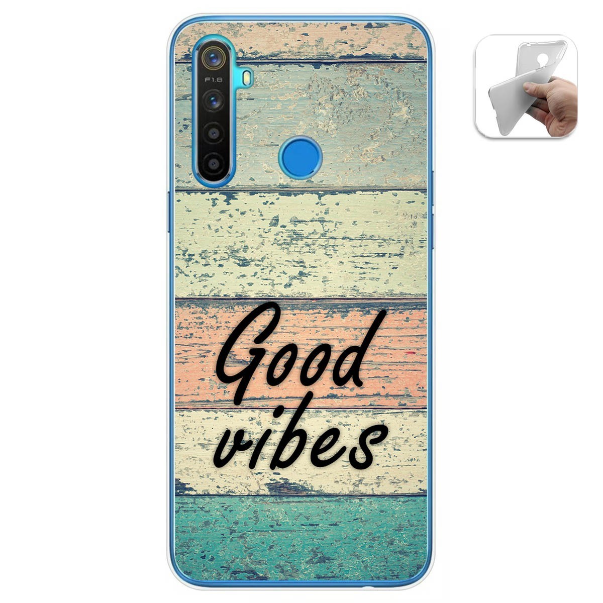 Funda Gel Tpu para Realme 5 / 5s / 5i / 6i diseño Madera 01 Dibujos