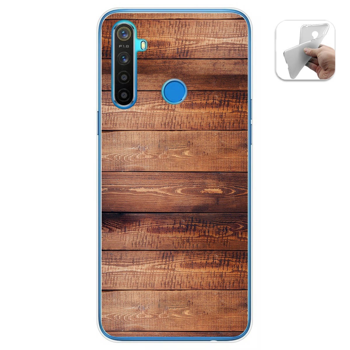 Funda Gel Tpu para Realme 5 / 5s / 5i / 6i diseño Madera 02 Dibujos