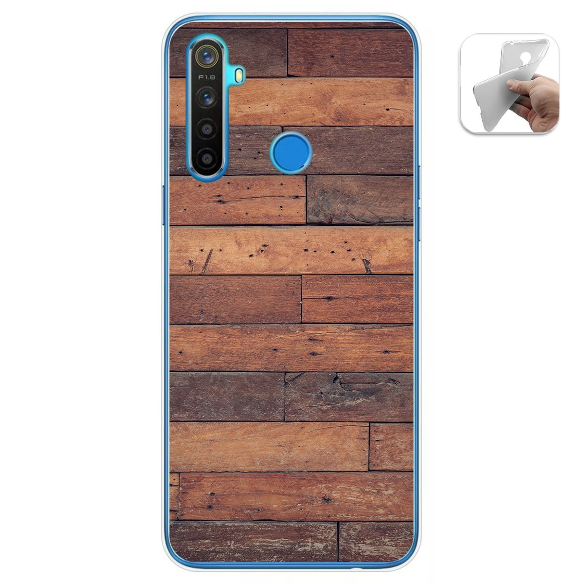 Funda Gel Tpu para Realme 5 / 5s / 5i / 6i diseño Madera 03 Dibujos