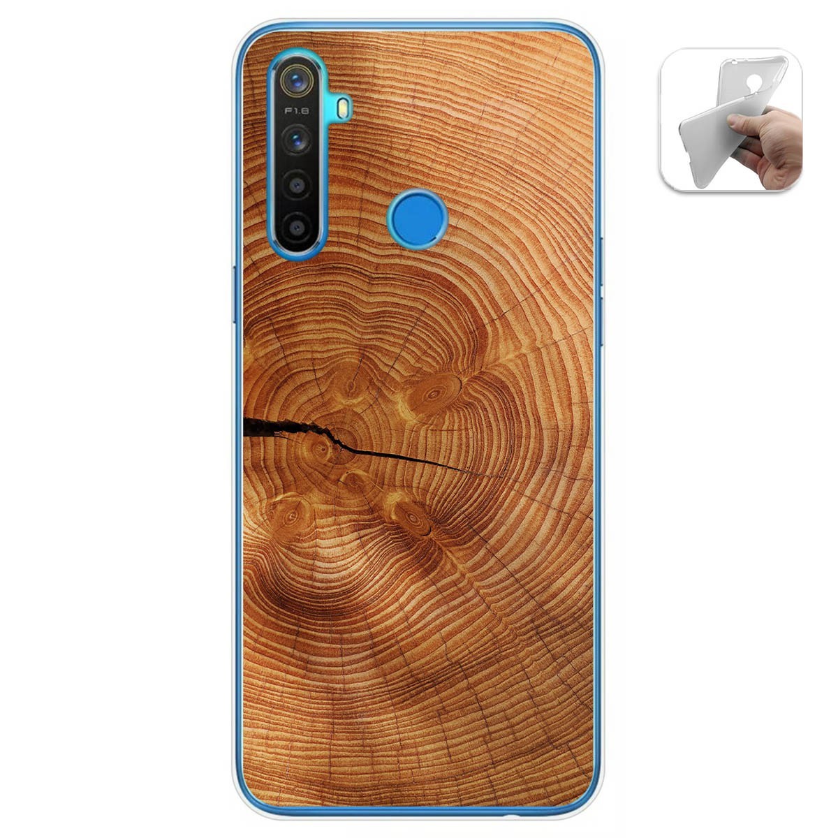 Funda Gel Tpu para Realme 5 / 5s / 5i / 6i diseño Madera 04 Dibujos