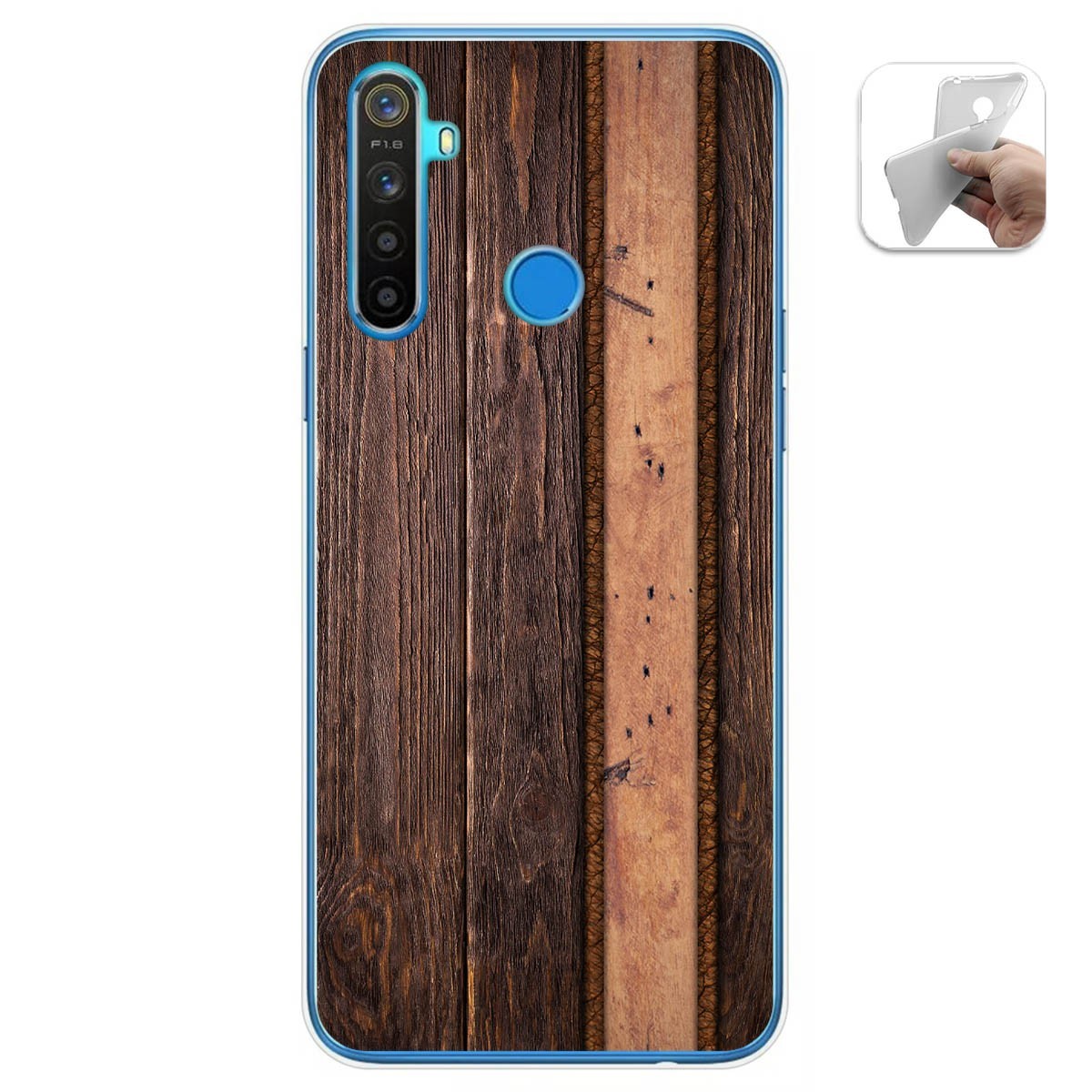 Funda Gel Tpu para Realme 5 / 5s / 5i / 6i diseño Madera 05 Dibujos