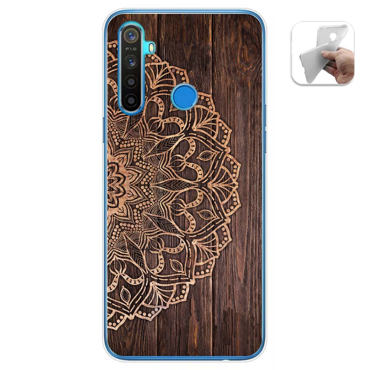 Funda Gel Tpu para Realme 5 / 5s / 5i / 6i diseño Madera 06 Dibujos