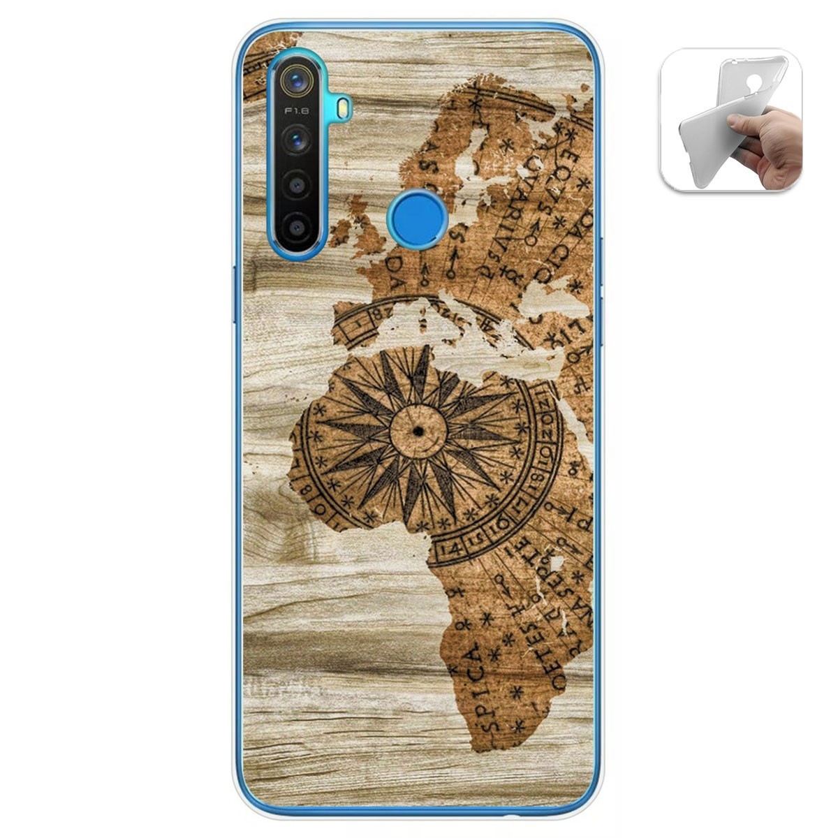 Funda Gel Tpu para Realme 5 / 5s / 5i / 6i diseño Madera 07 Dibujos