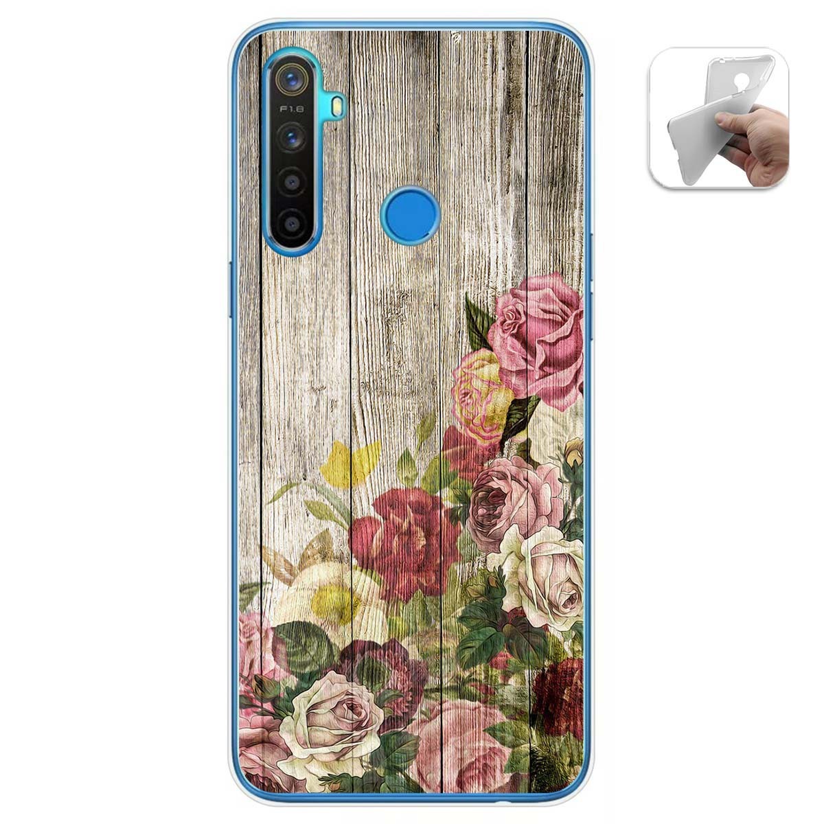 Funda Gel Tpu para Realme 5 / 5s / 5i / 6i diseño Madera 08 Dibujos