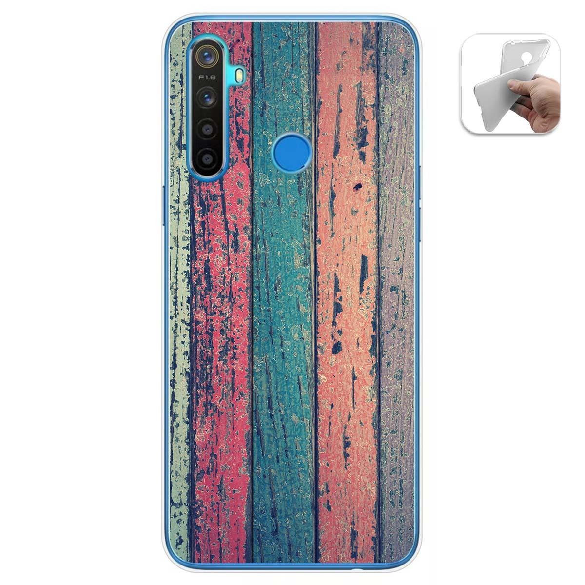 Funda Gel Tpu para Realme 5 / 5s / 5i / 6i diseño Madera 10 Dibujos