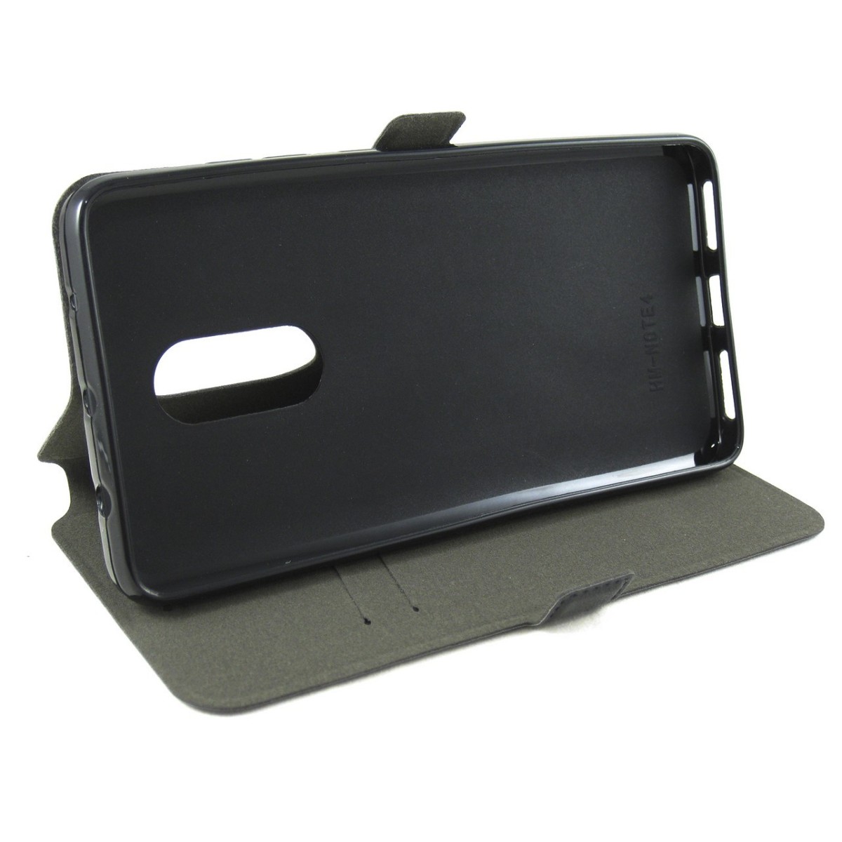 Funda Soporte Piel Negra para Xiaomi Redmi Note 4 / 4X / 4 Pro / Note 4 Version Global Flip Libro