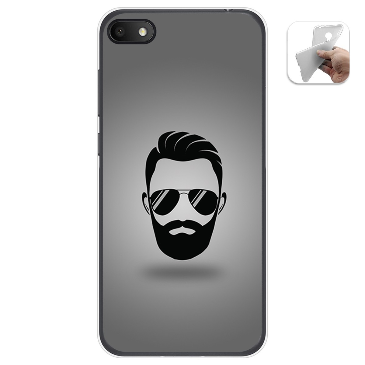 Funda Gel Tpu para Alcatel 1V 2019 diseño Barba Dibujos