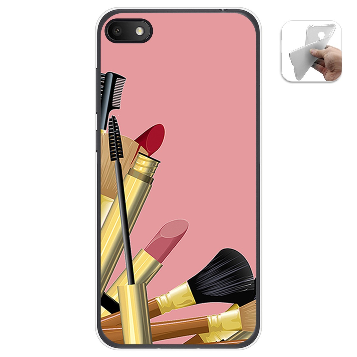 Funda Gel Tpu para Alcatel 1V 2019 diseño Brochas Dibujos