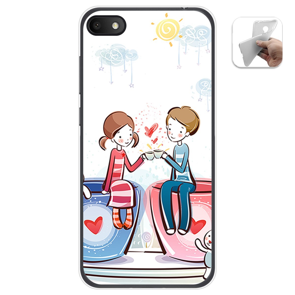 Funda Gel Tpu para Alcatel 1V 2019 diseño Café Dibujos