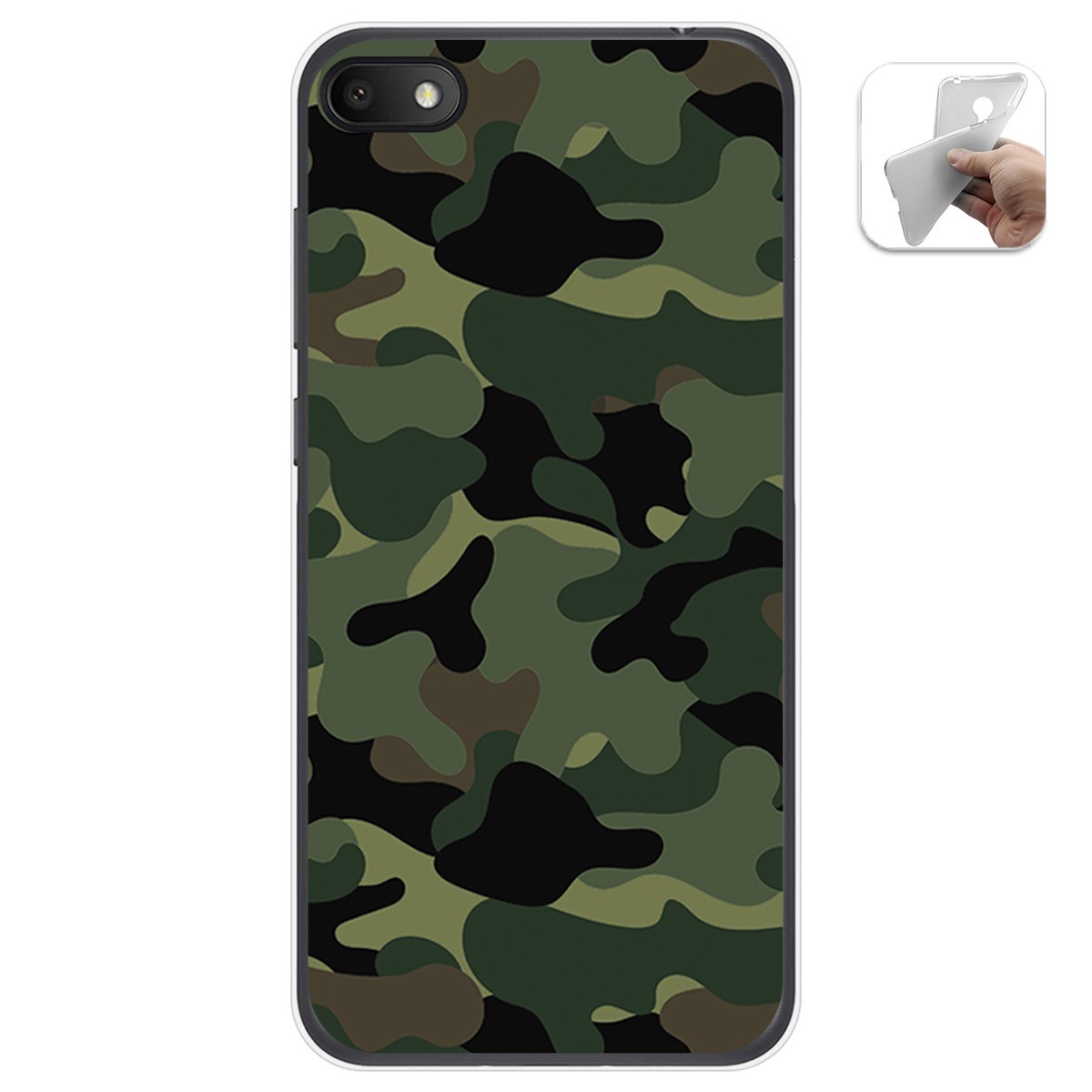 Funda Gel Tpu para Alcatel 1V 2019 diseño Camuflaje Dibujos