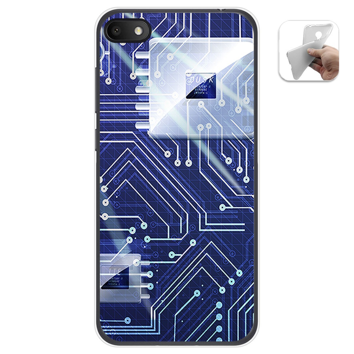 Funda Gel Tpu para Alcatel 1V 2019 diseño Circuito Dibujos