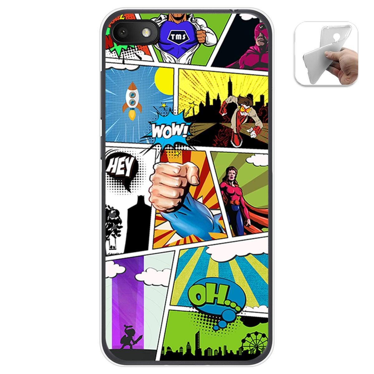 Funda Gel Tpu para Alcatel 1V 2019 diseño Comic Dibujos