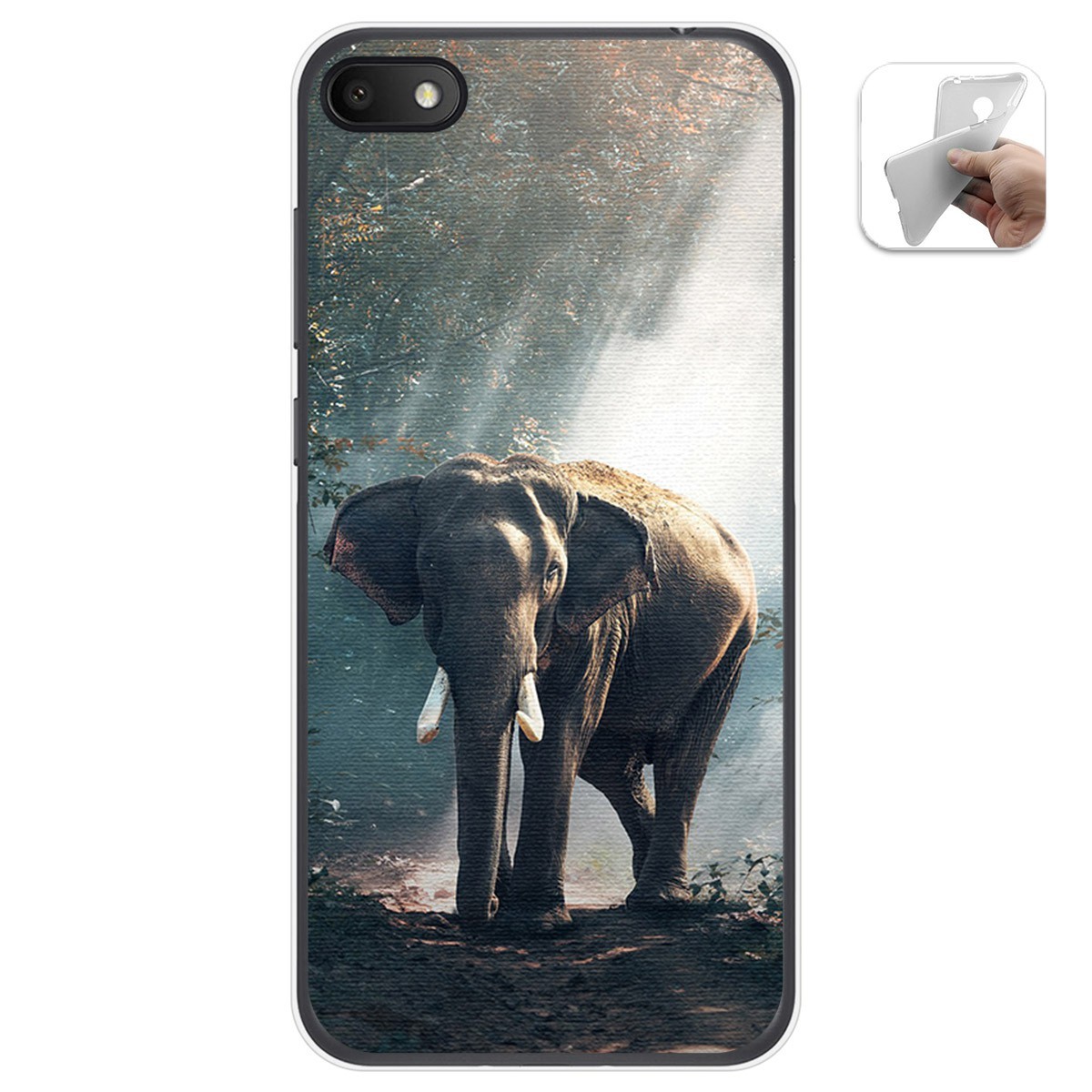 Funda Gel Tpu para Alcatel 1V 2019 diseño Elefante Dibujos