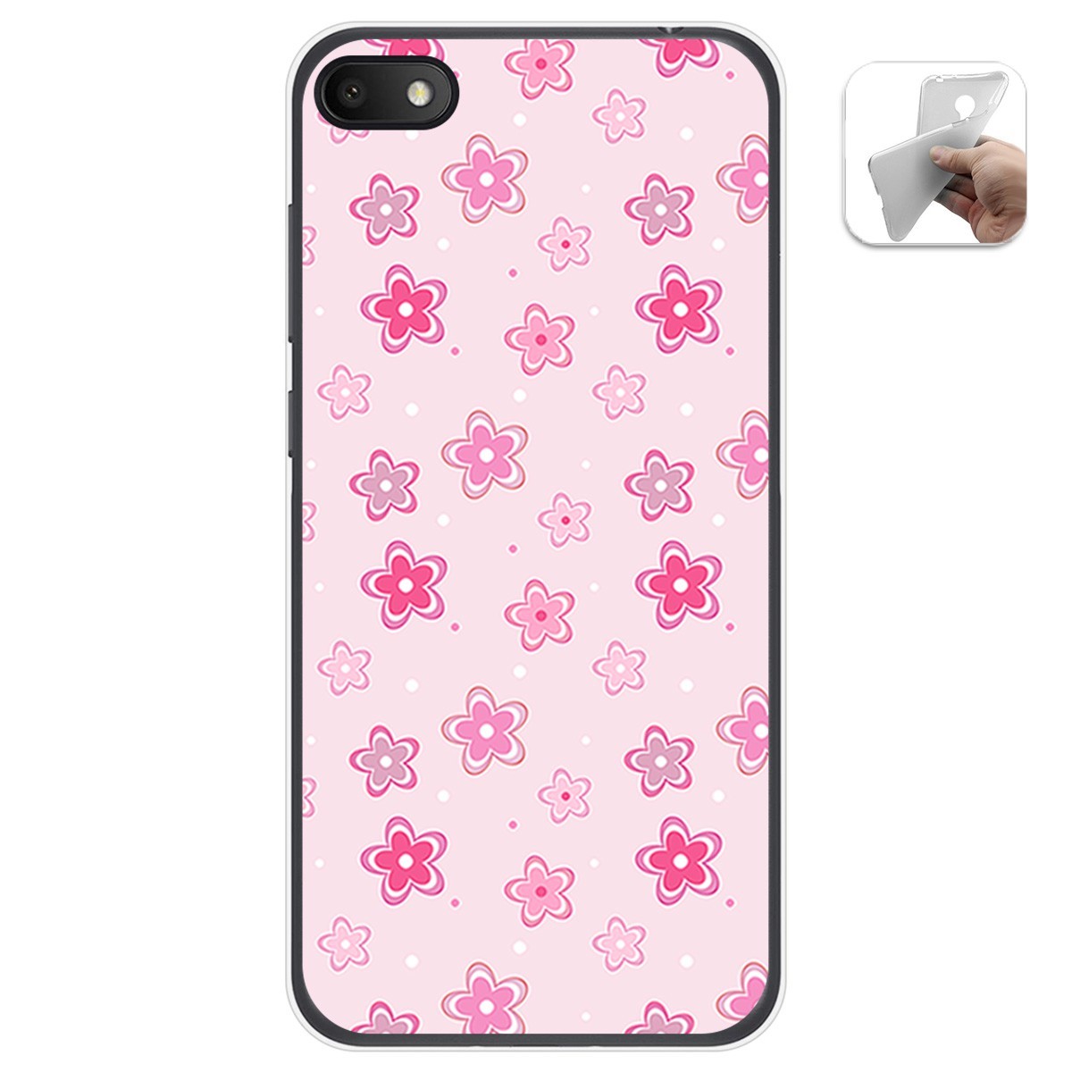 Funda Gel Tpu para Alcatel 1V 2019 diseño Flores Dibujos
