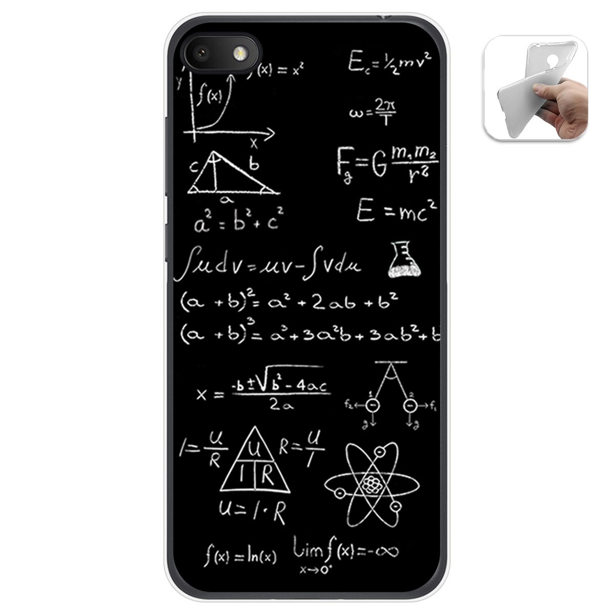 Funda Gel Tpu para Alcatel 1V 2019 diseño Formulas Dibujos
