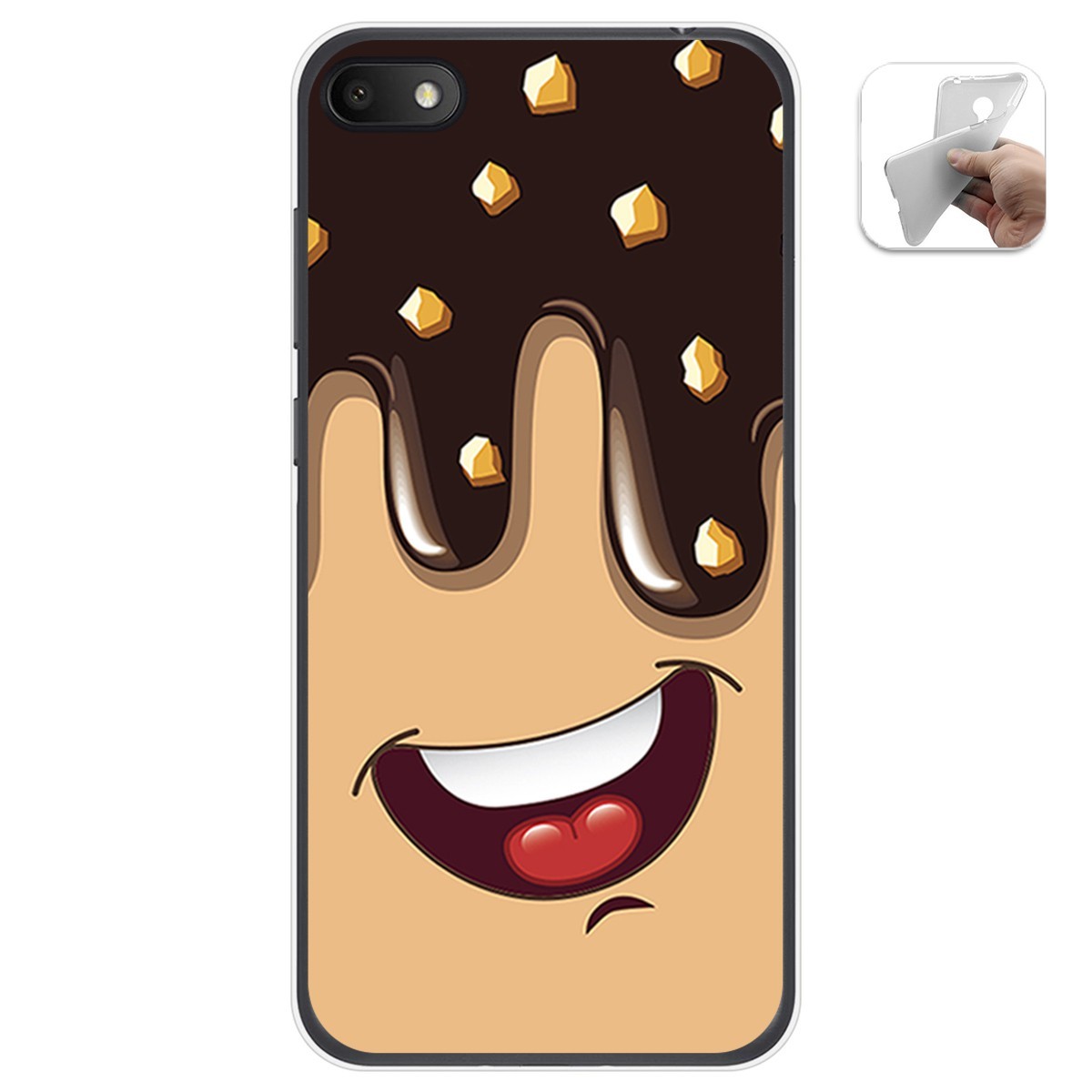 Funda Gel Tpu para Alcatel 1V 2019 diseño Helado Chocolate Dibujos