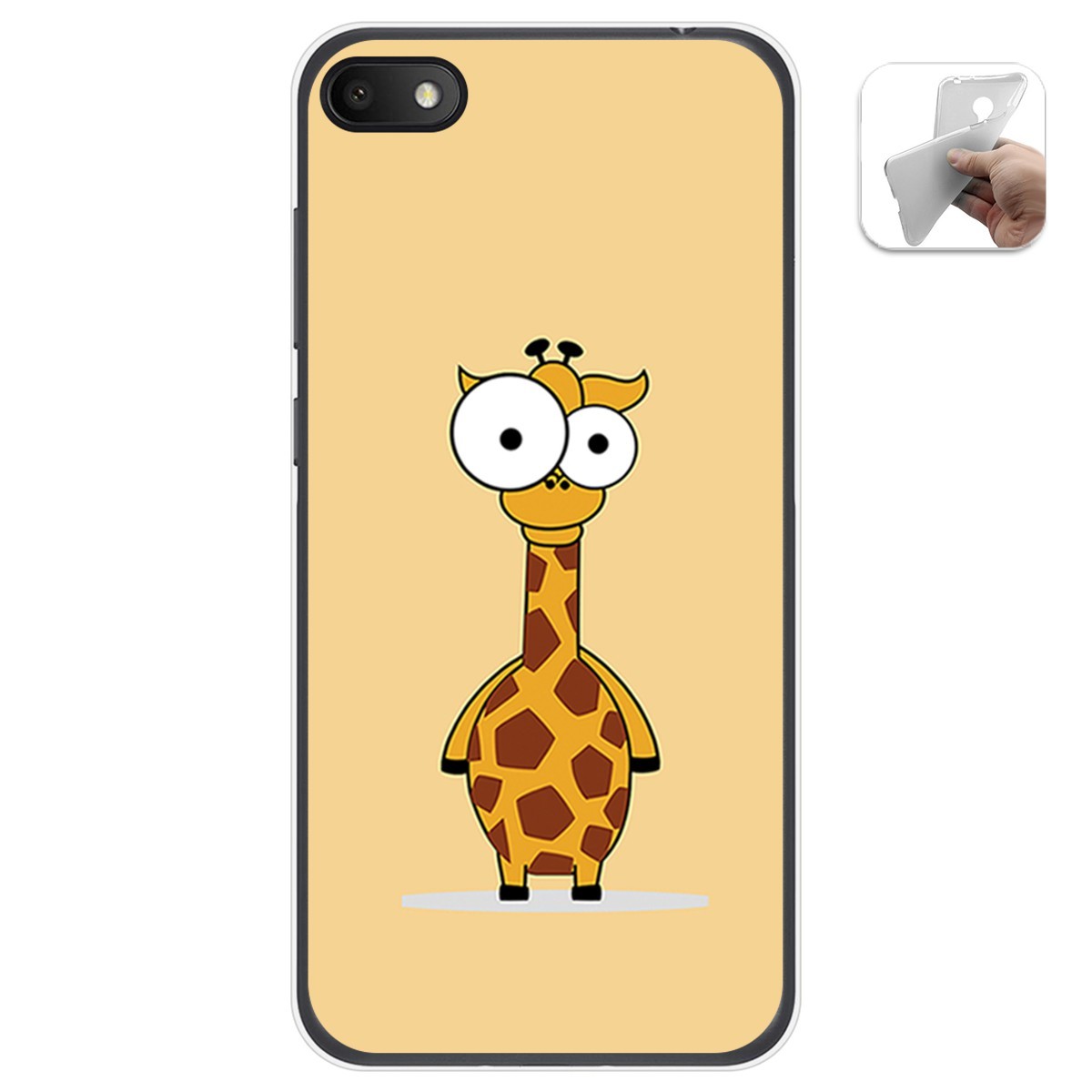 Funda Gel Tpu para Alcatel 1V 2019 diseño Jirafa Dibujos