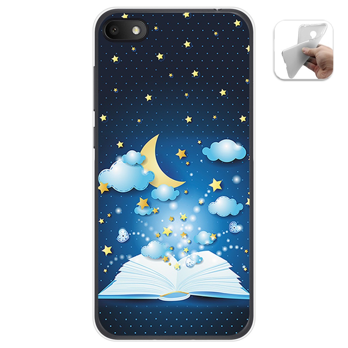 Funda Gel Tpu para Alcatel 1V 2019 diseño Libro Cuentos Dibujos