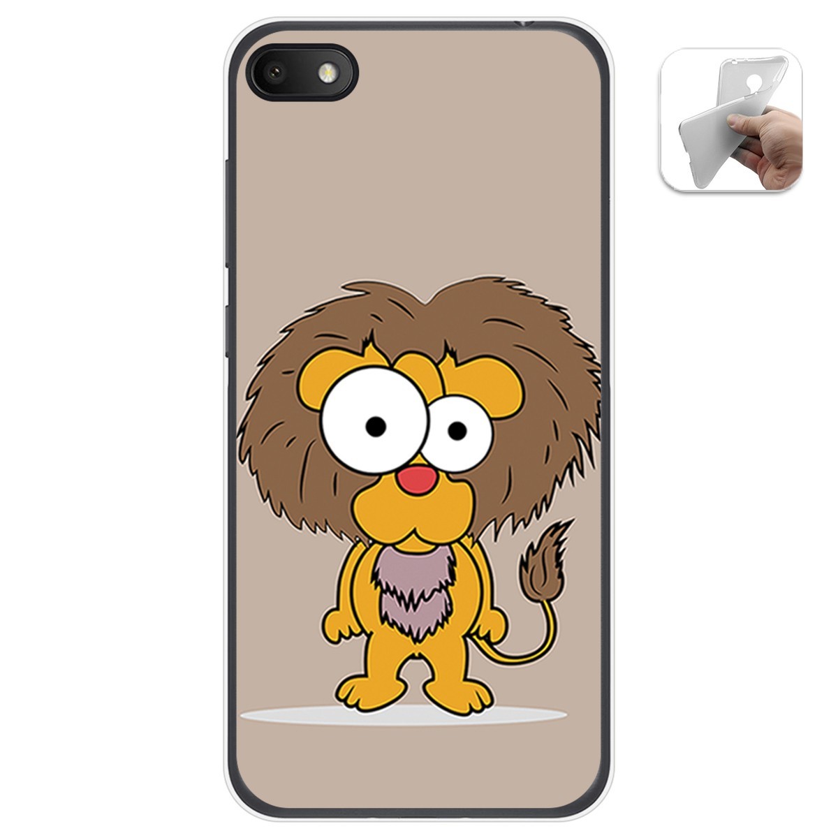 Funda Gel Tpu para Alcatel 1V 2019 diseño Leon Dibujos