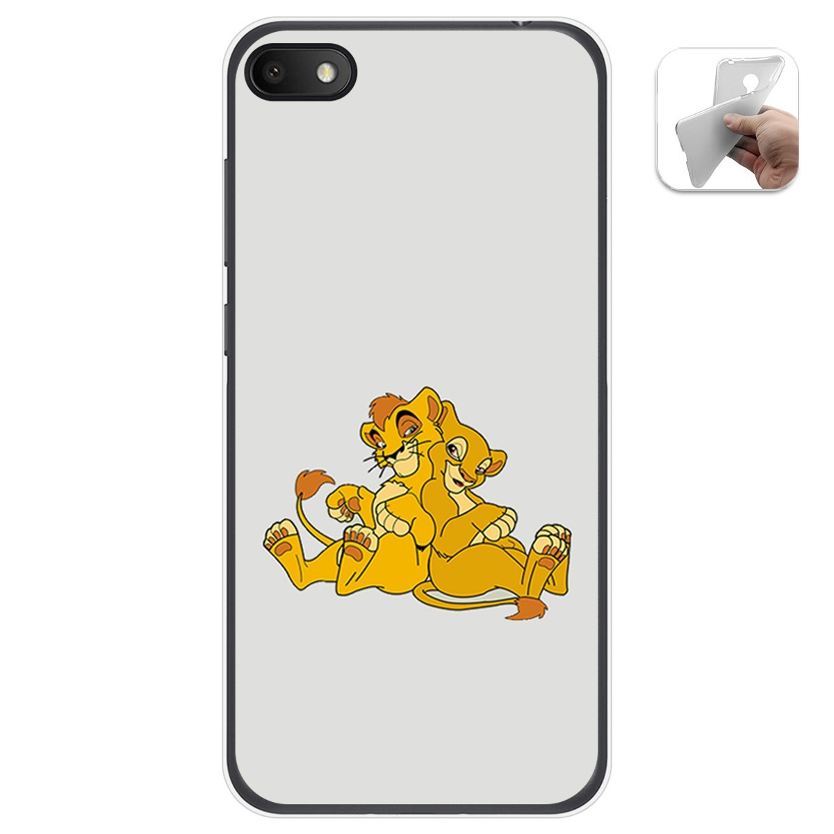 Funda Gel Tpu para Alcatel 1V 2019 diseño Leones Dibujos