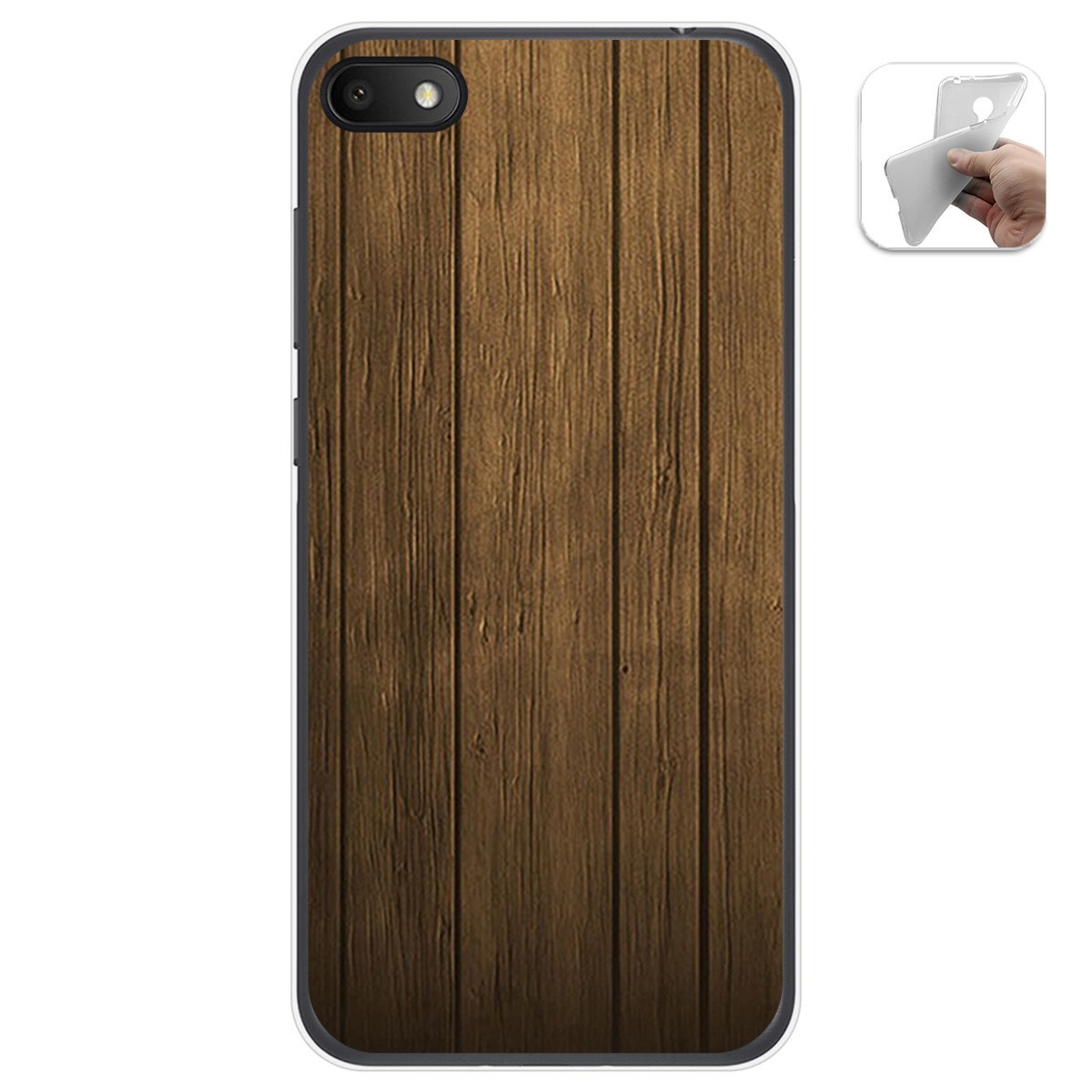 Funda Gel Tpu para Alcatel 1V 2019 diseño Madera Dibujos