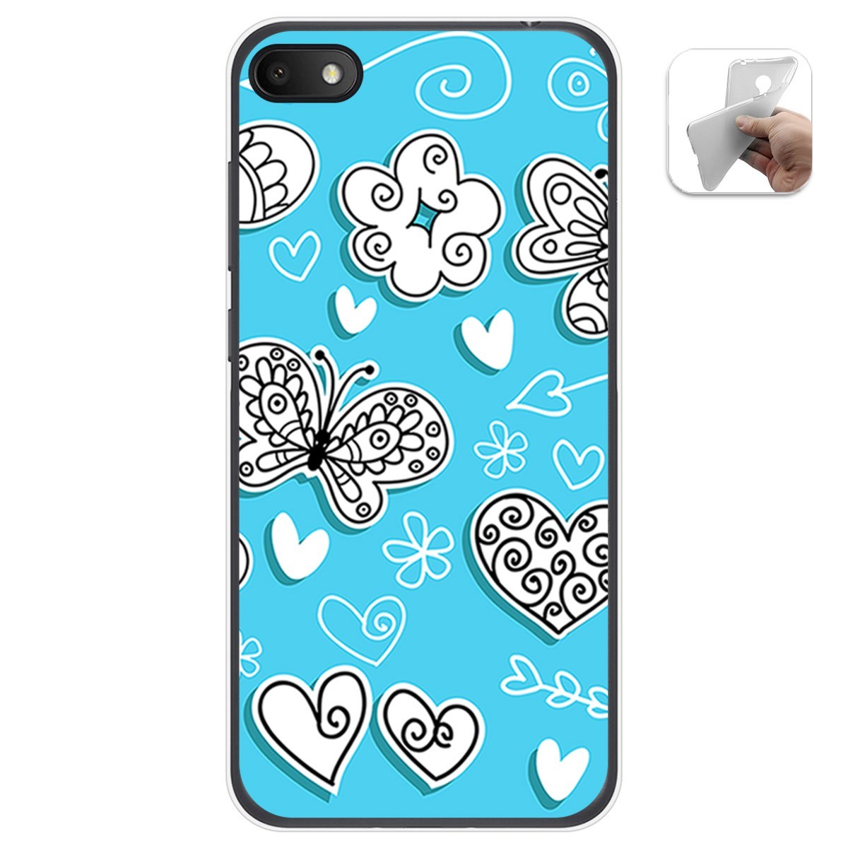 Funda Gel Tpu para Alcatel 1V 2019 diseño Mariposas Dibujos