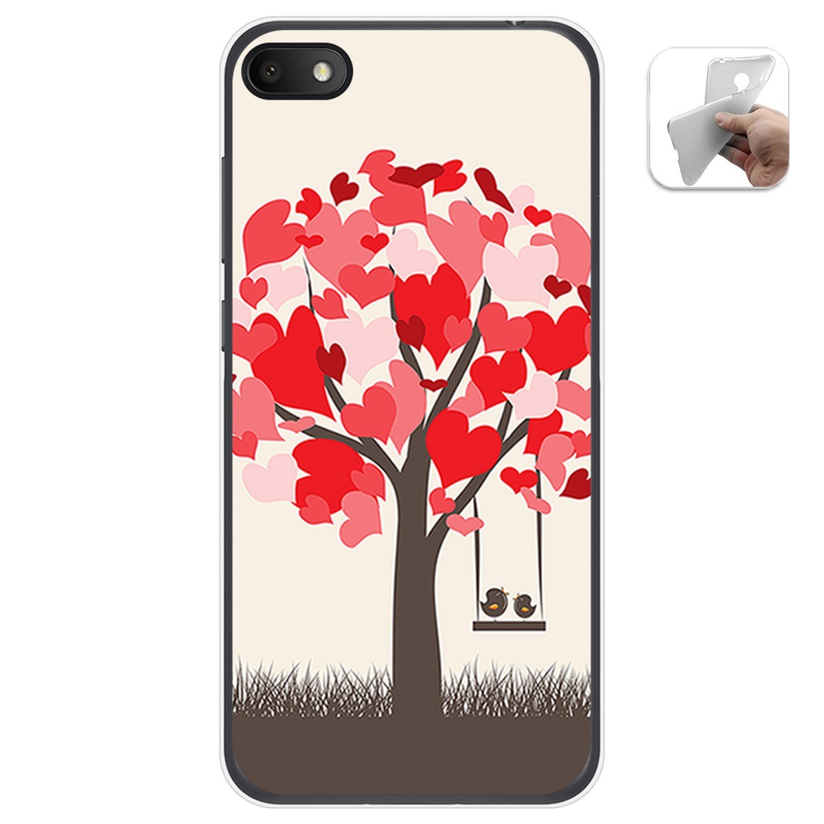 Funda Gel Tpu para Alcatel 1V 2019 diseño Pajaritos Dibujos