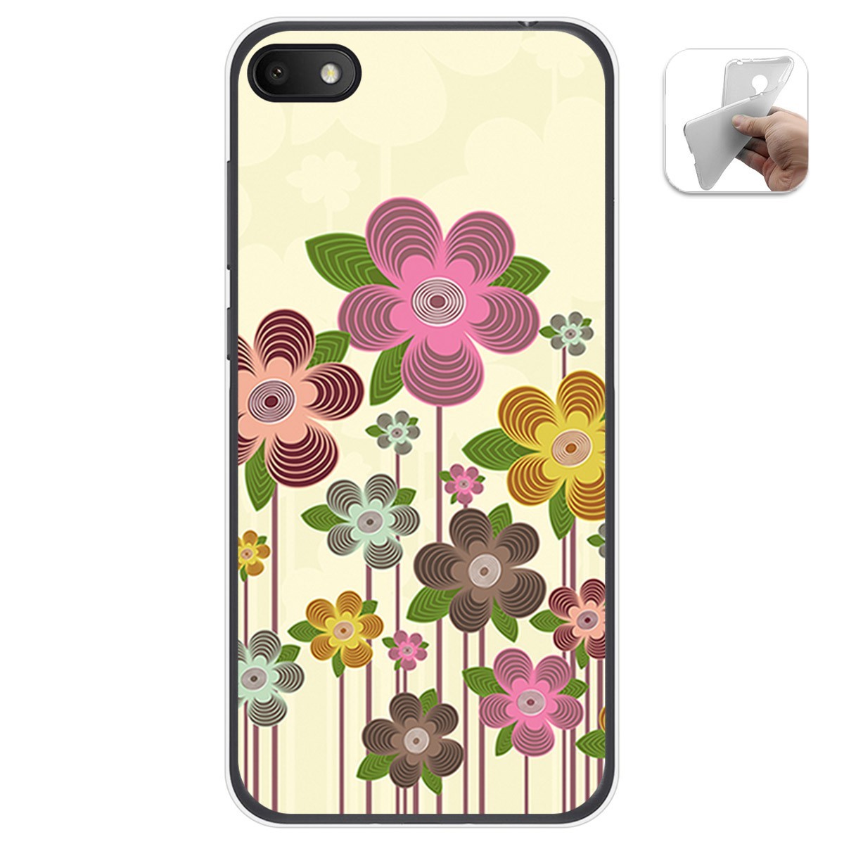 Funda Gel Tpu para Alcatel 1V 2019 diseño Primavera En Flor Dibujos