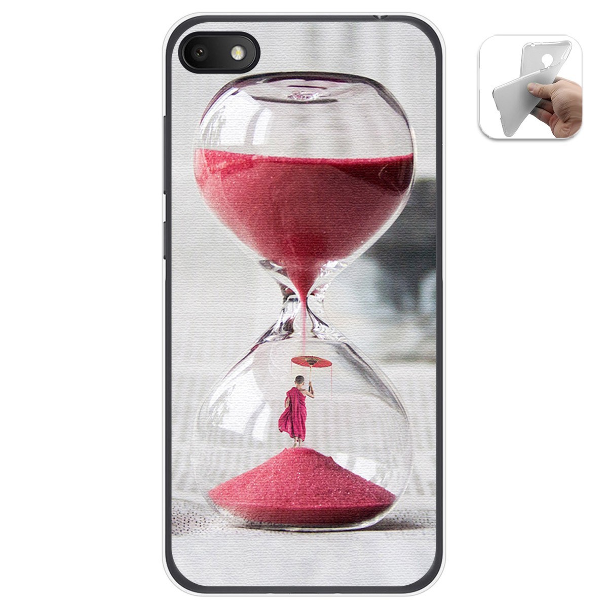 Funda Gel Tpu para Alcatel 1V 2019 diseño Reloj Dibujos