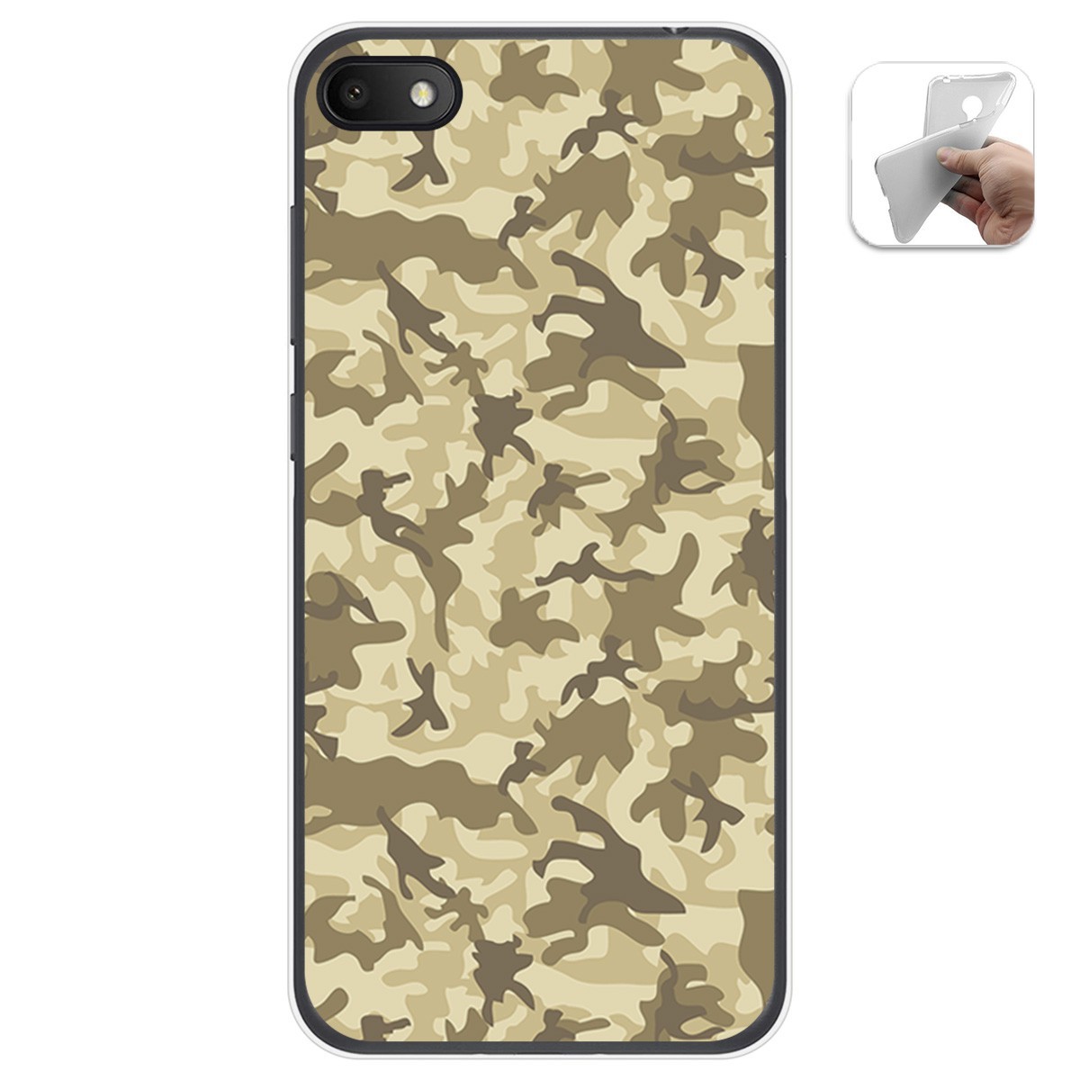 Funda Gel Tpu para Alcatel 1V 2019 diseño Sand Camuflaje Dibujos
