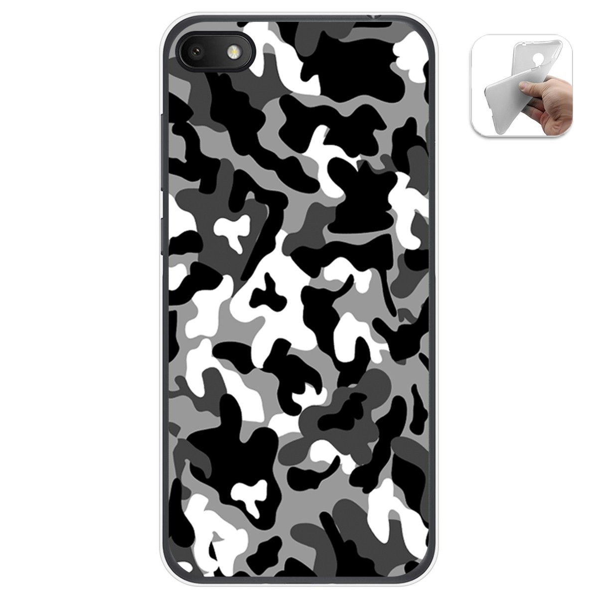 Funda Gel Tpu para Alcatel 1V 2019 diseño Snow Camuflaje Dibujos