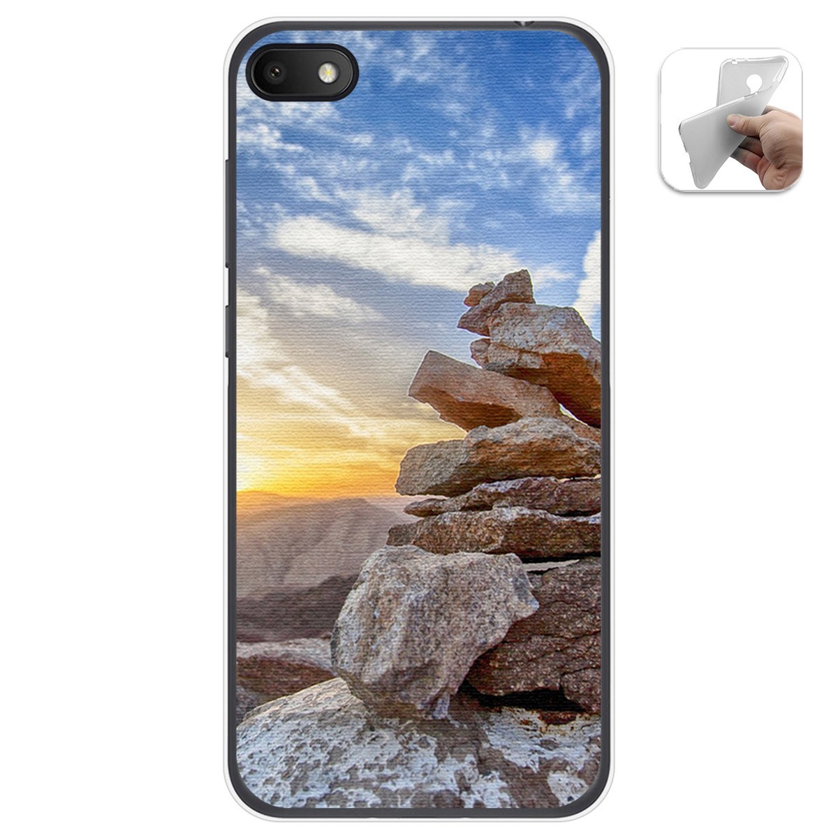 Funda Gel Tpu para Alcatel 1V 2019 diseño Sunset Dibujos