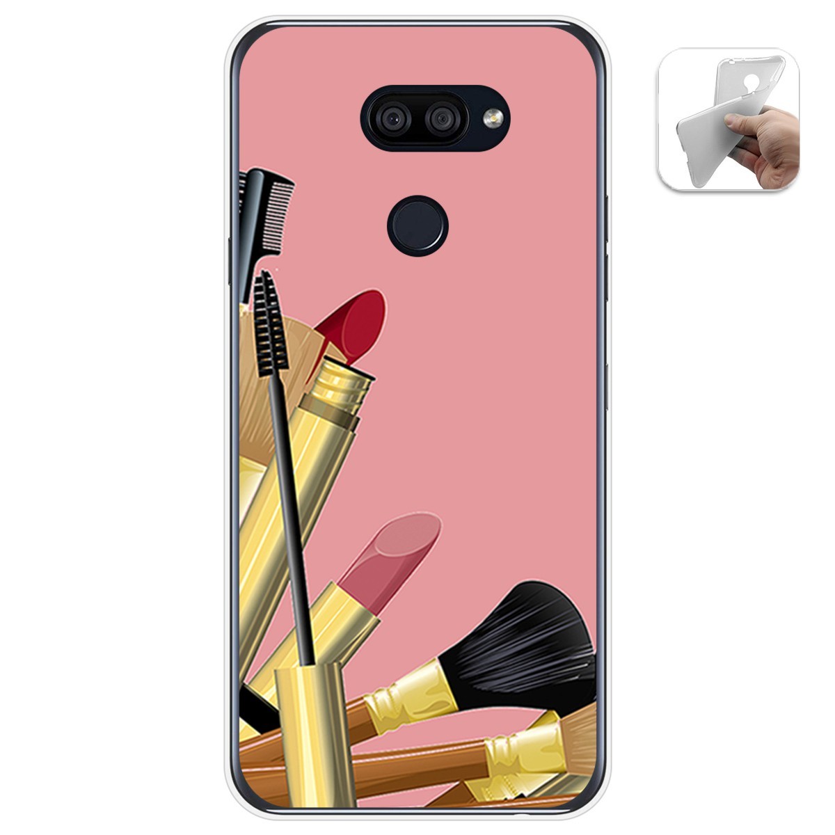 Funda Gel Tpu para Lg K40S diseño Brochas Dibujos