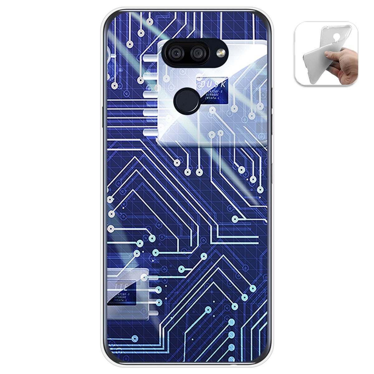 Funda Gel Tpu para Lg K40S diseño Circuito Dibujos