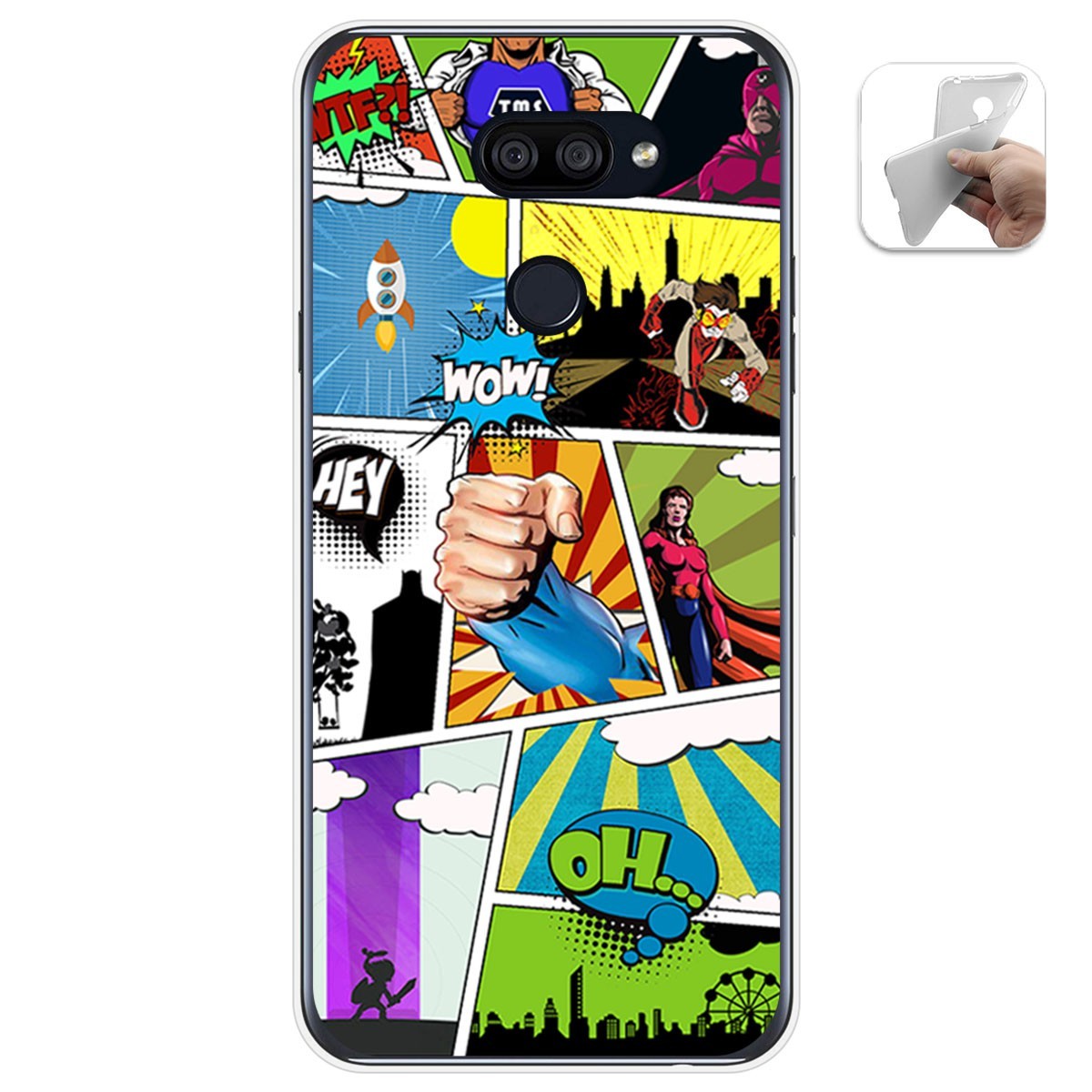 Funda Gel Tpu para Lg K40S diseño Comic Dibujos