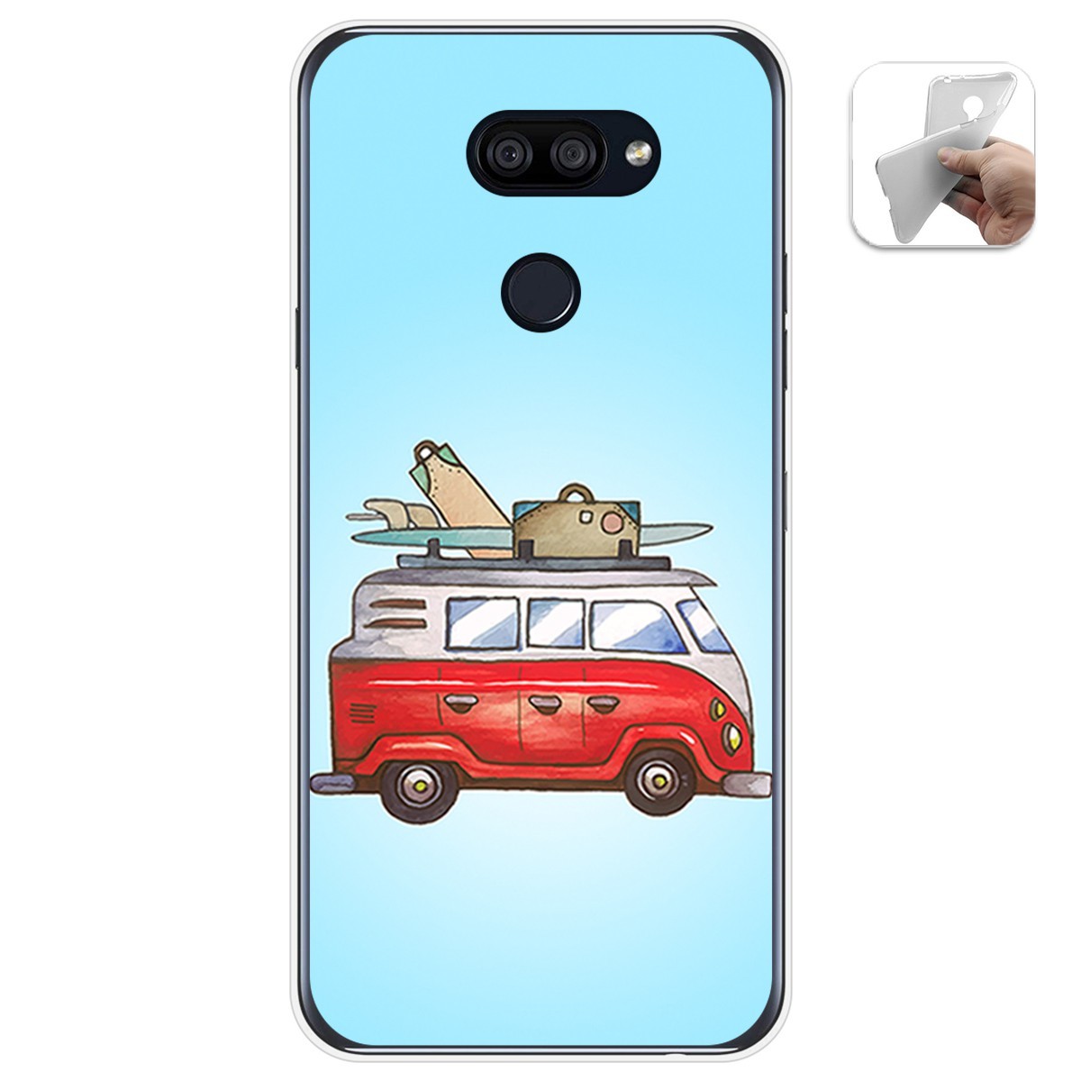 Funda Gel Tpu para Lg K40S diseño Furgoneta Dibujos