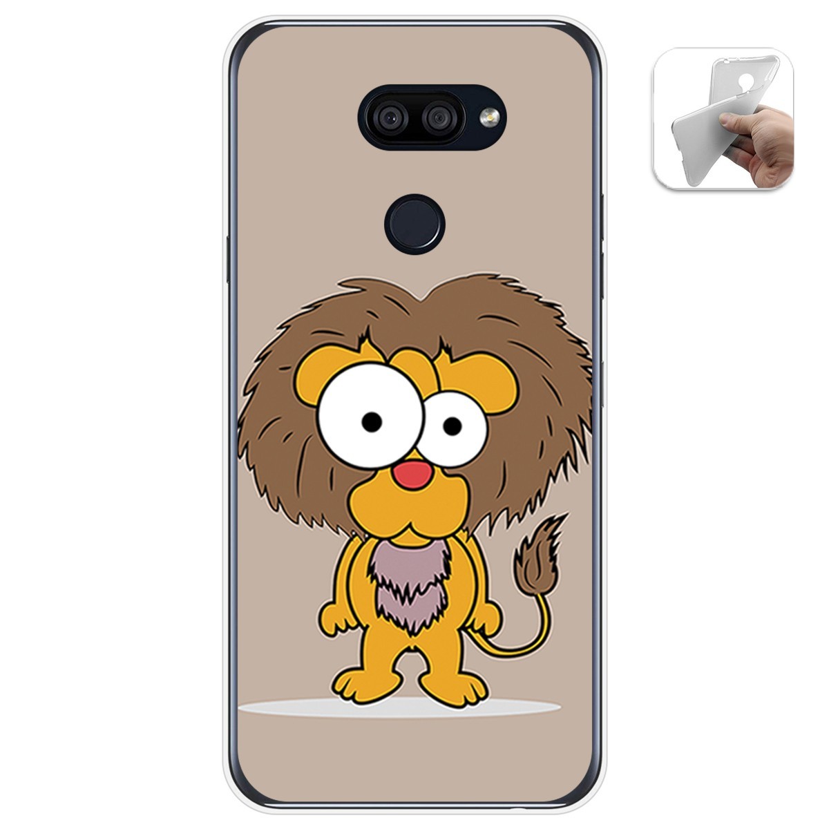 Funda Gel Tpu para Lg K40S diseño Leon Dibujos