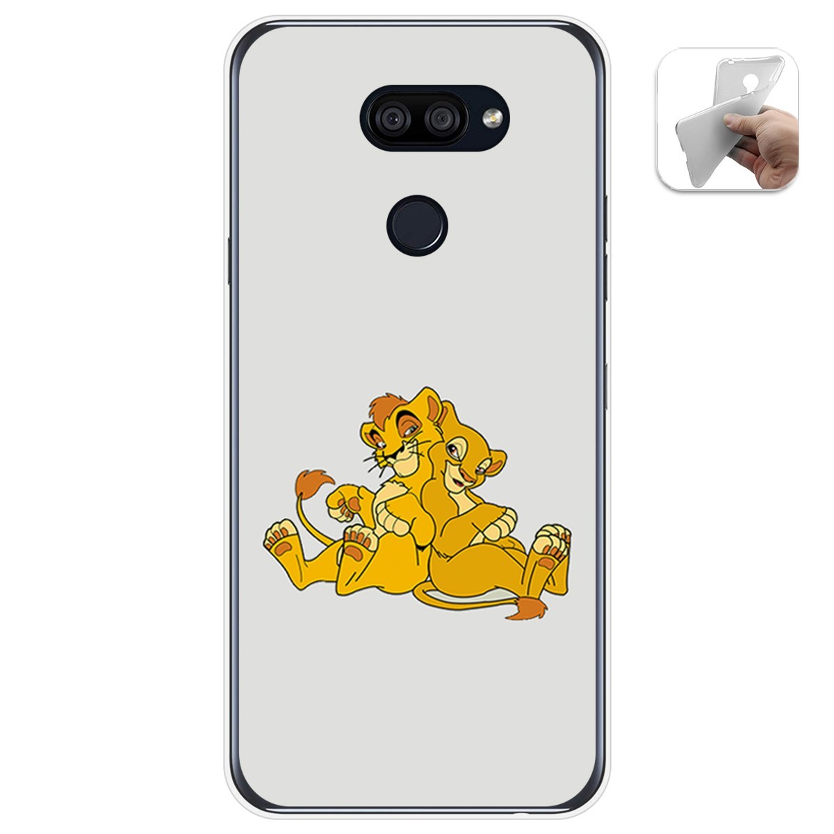Funda Gel Tpu para Lg K40S diseño Leones Dibujos