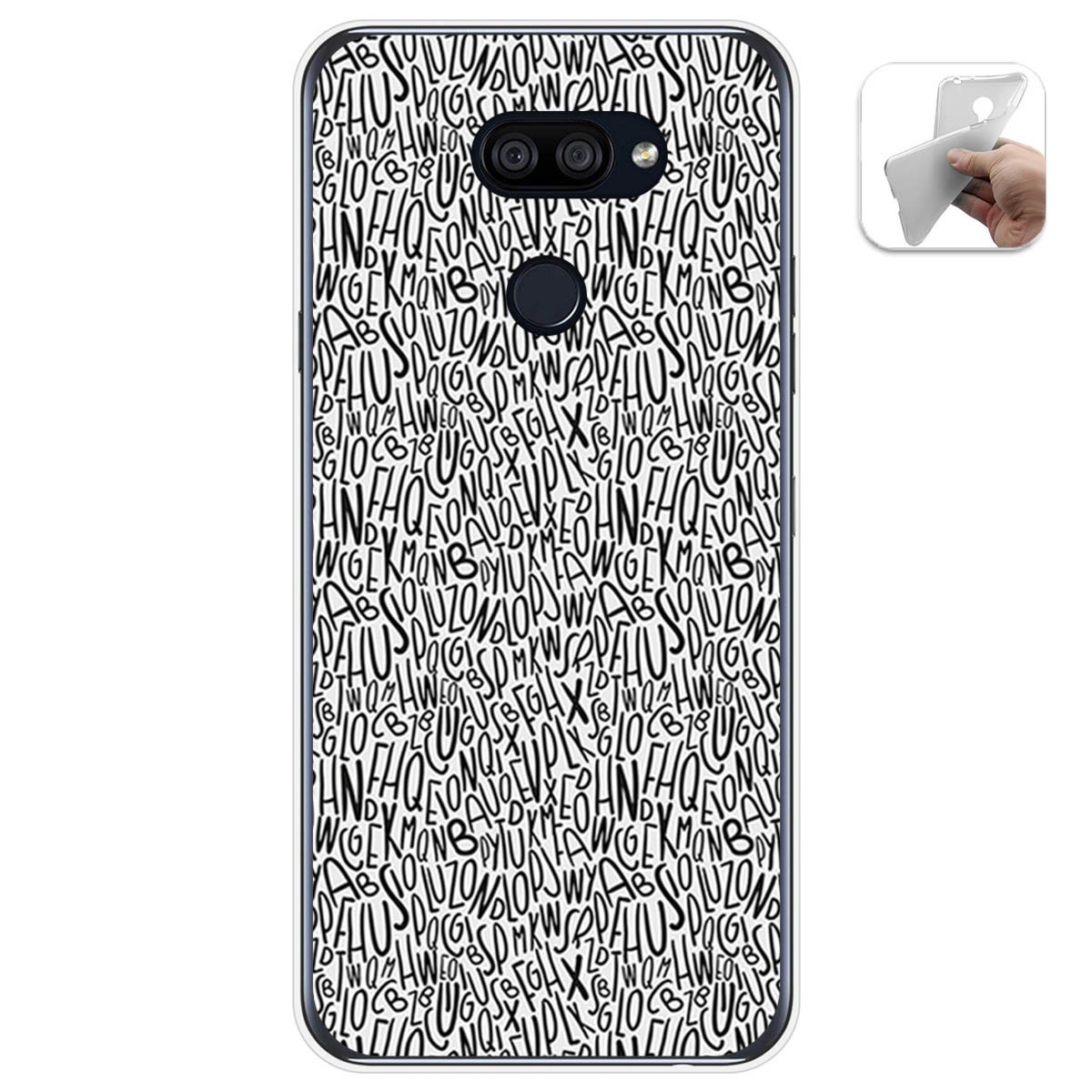 Funda Gel Tpu para Lg K40S diseño Letras Dibujos