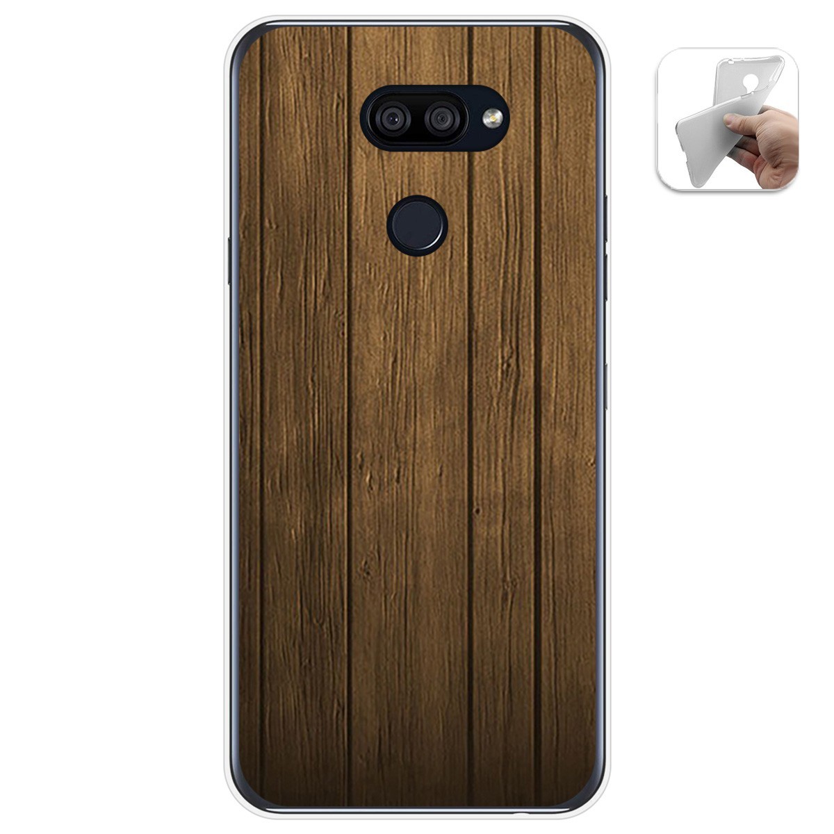 Funda Gel Tpu para Lg K40S diseño Madera Dibujos