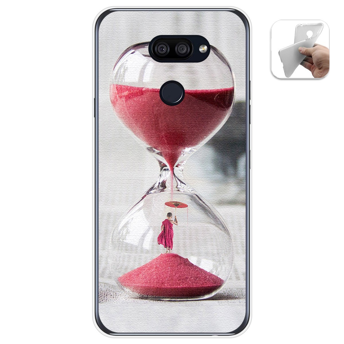 Funda Gel Tpu para Lg K40S diseño Reloj Dibujos