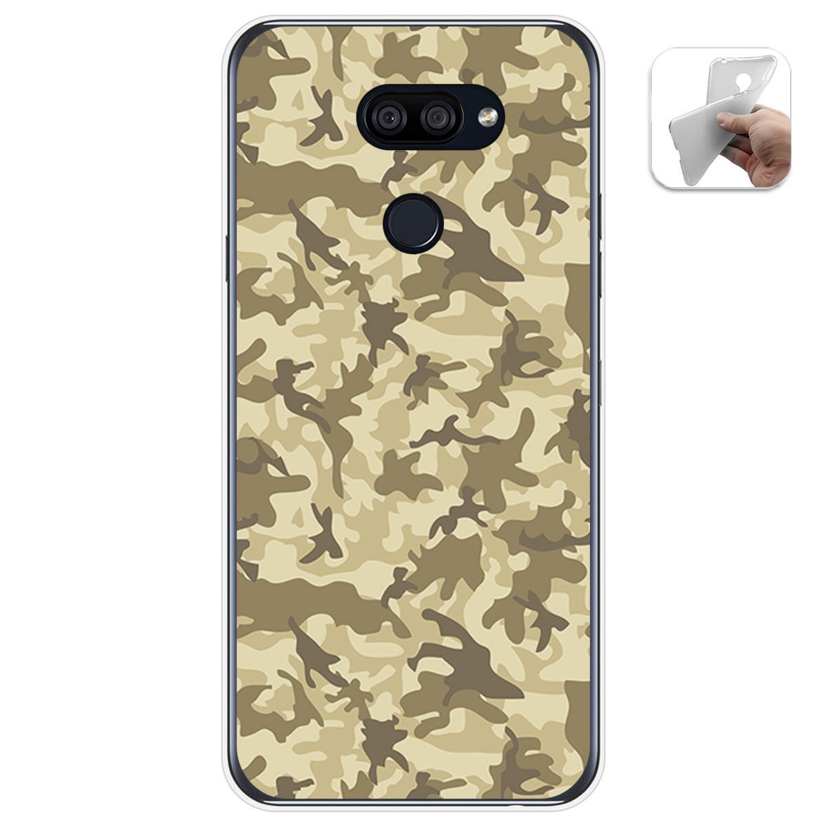 Funda Gel Tpu para Lg K40S diseño Sand Camuflaje Dibujos