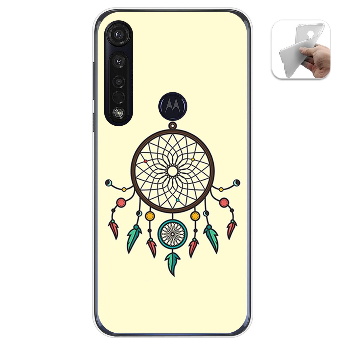 Funda Gel Tpu para Motorola Moto G8 Plus diseño Atrapasueños Dibujos
