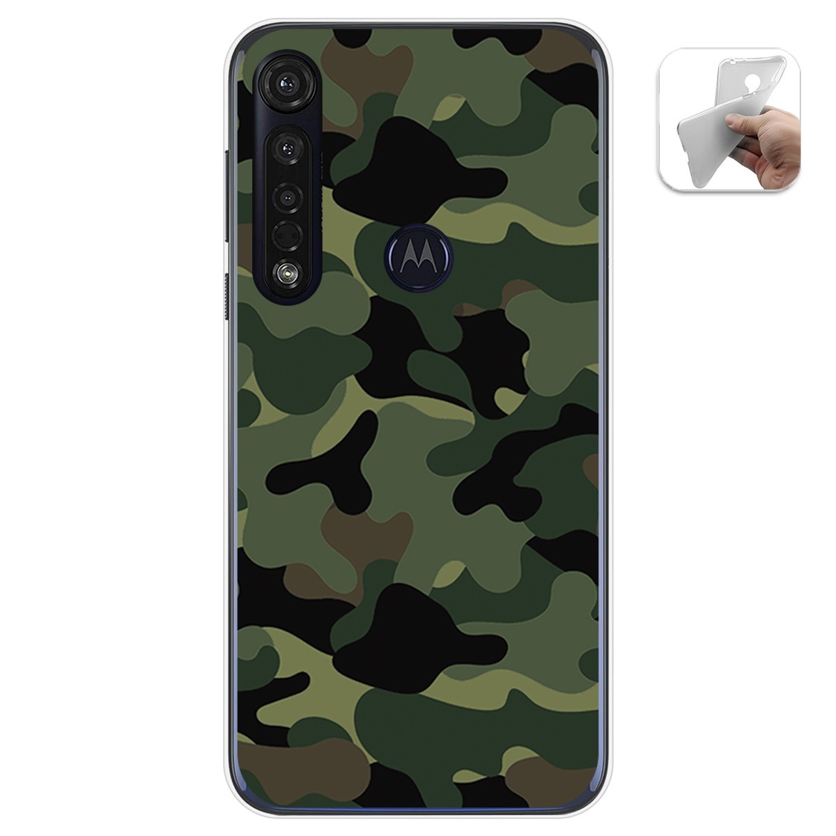 Funda Gel Tpu para Motorola Moto G8 Plus diseño Camuflaje Dibujos