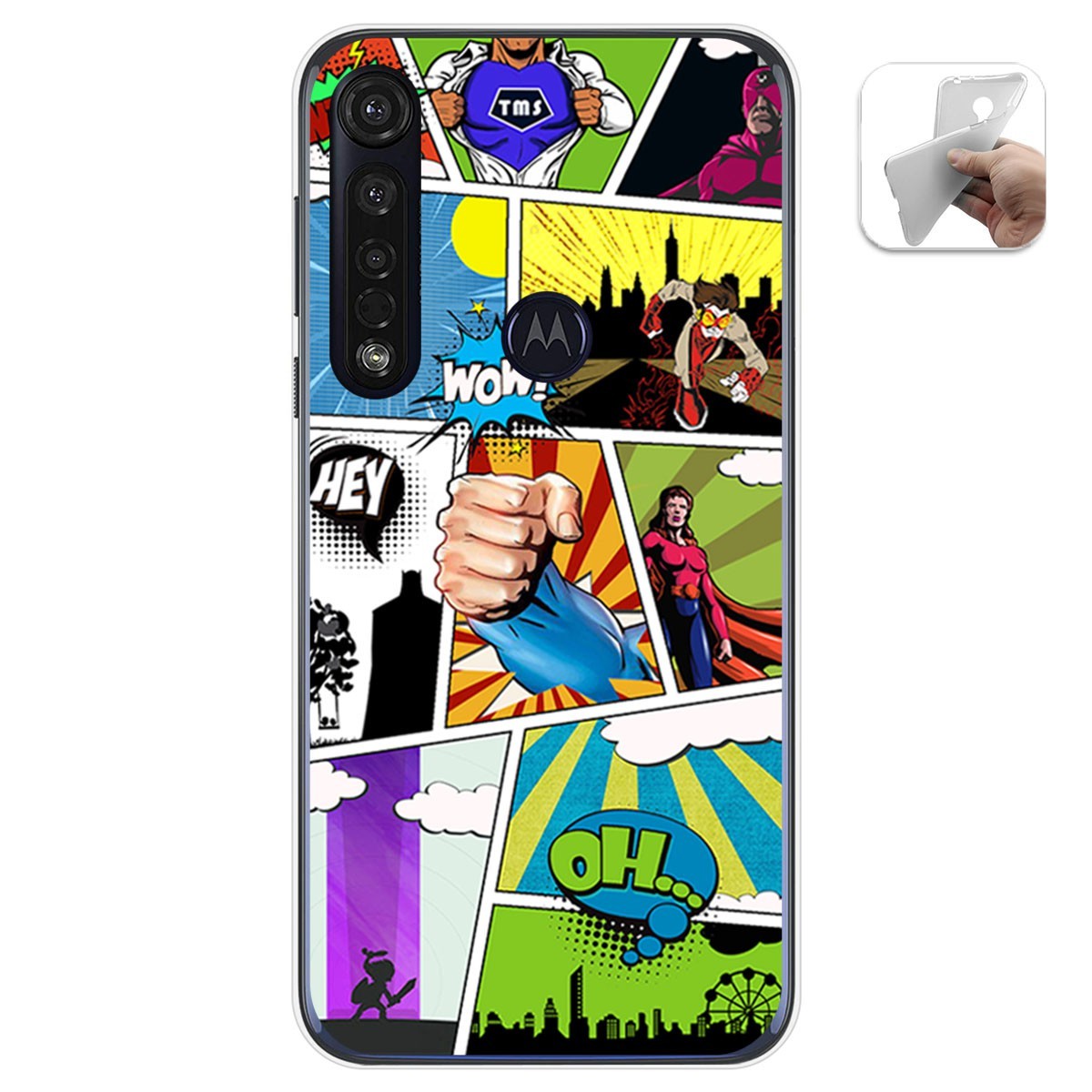 Funda Gel Tpu para Motorola Moto G8 Plus diseño Comic Dibujos