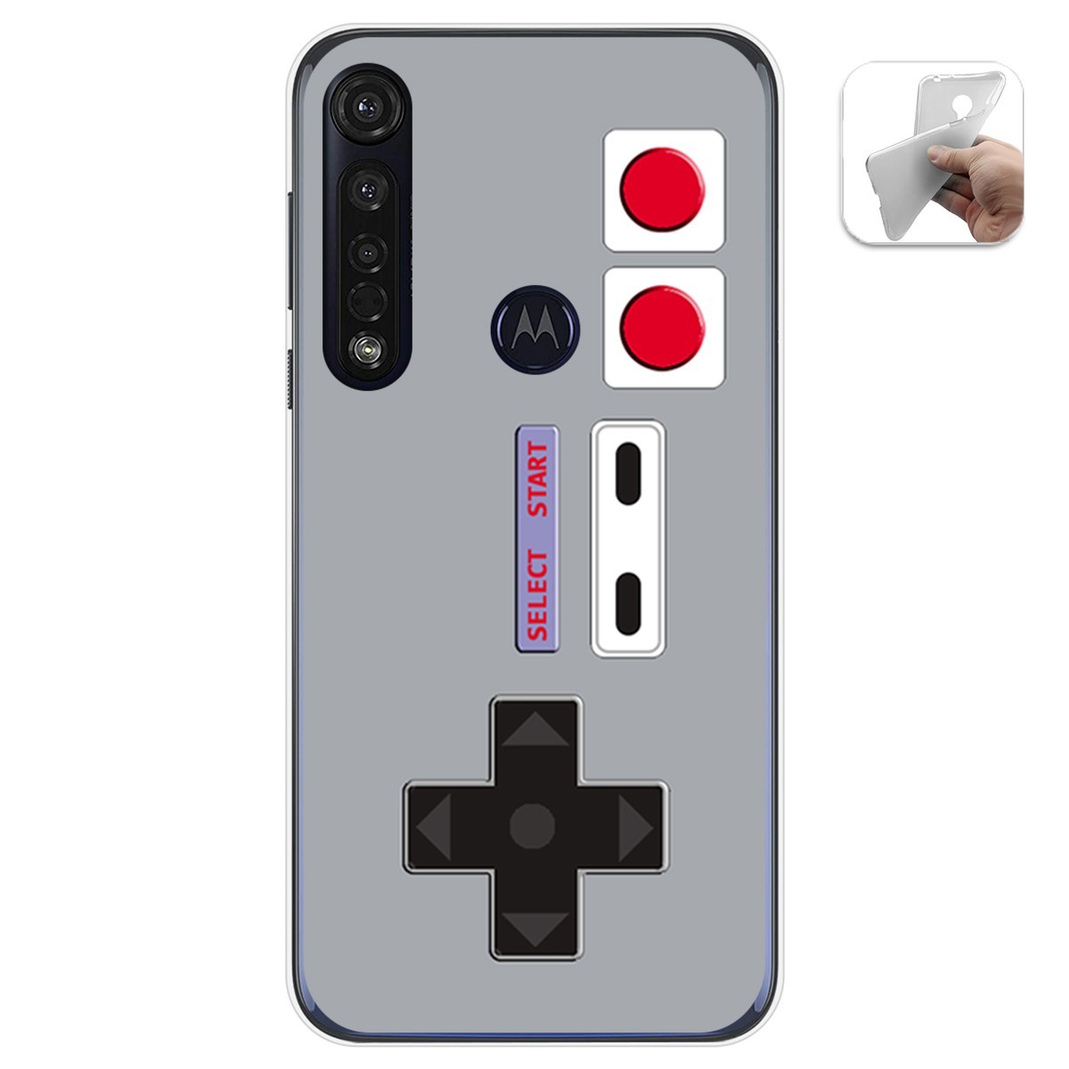 Funda Gel Tpu para Motorola Moto G8 Plus diseño Consola Dibujos