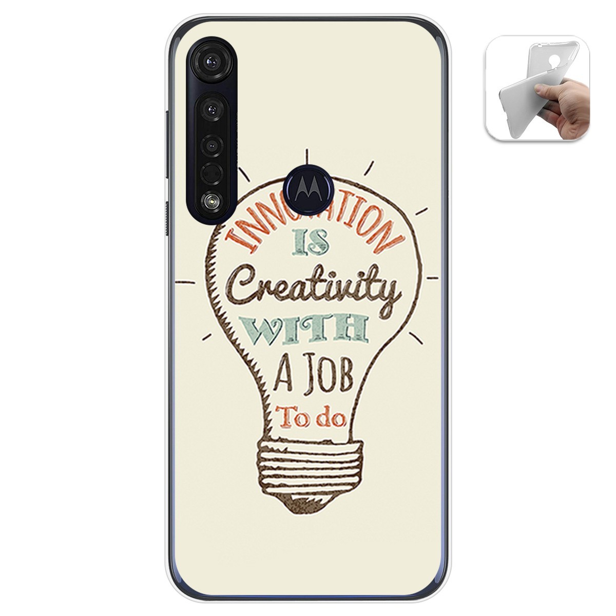 Funda Gel Tpu para Motorola Moto G8 Plus diseño Creativity Dibujos