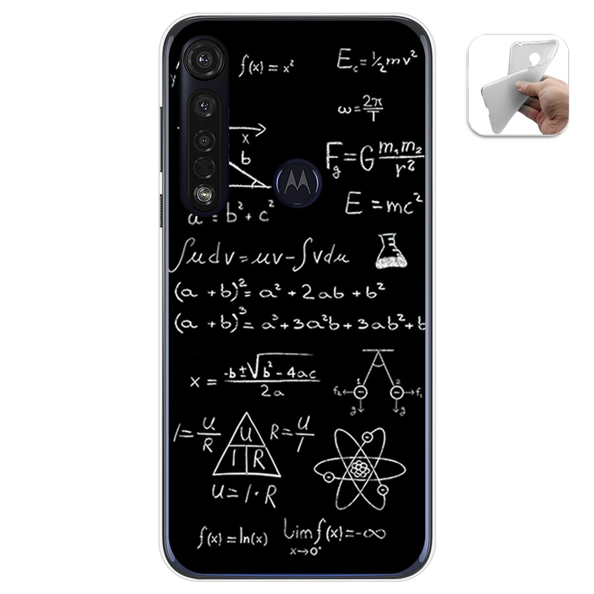 Funda Gel Tpu para Motorola Moto G8 Plus diseño Formulas Dibujos
