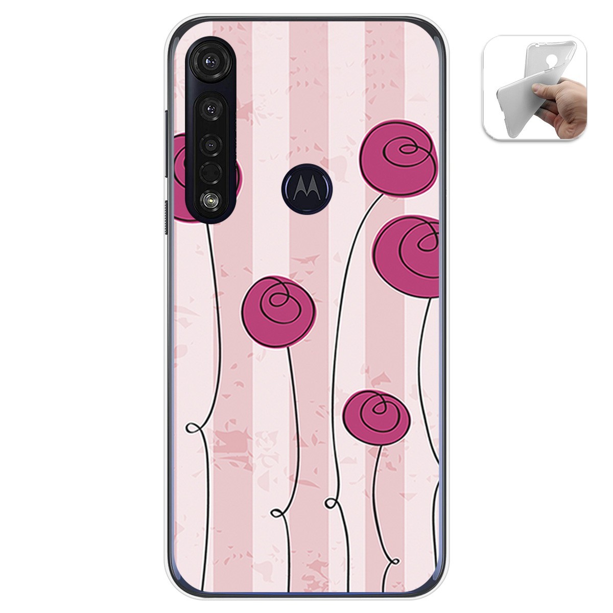 Funda Gel Tpu para Motorola Moto G8 Plus diseño Flores Vintage Dibujos
